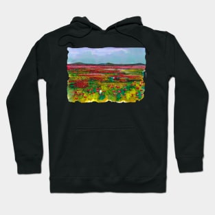 Field of poppies painting in alcohol inks Hoodie